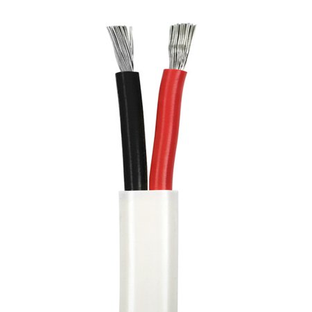- 10/2 AWG Duplex Flat DC Marine Wire - Tinned Copper Boat Cable -10 Feet - White PVC Jacket, Red/Black Conductor - Made in the USA