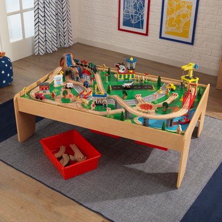 KidKraft Waterfall Mountain Train Set & Table with 120 accessories (Best Toy Train Set For 2 Year Old)