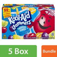 (5 Pack) Kool-Aid Jammers Tropical Punch Ready-to-Drink Soft Drink, 10 - 6 fl oz Packets