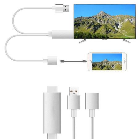 Compatible with iPhone to HDMI Adapter Cable, 3 in 1 HDMI/Micro USB/TYPE C Adapter, 1080P HDTV Cord Converter for iPhone Xs Max XR X 8 7 6 Plus iPad Pro Air Mini iPod - Plug and Play,