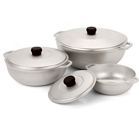 IMUSA Natural Cast Aluminum Caldero Set 3-piece (1.6/3.2/4.6 Quarts ...