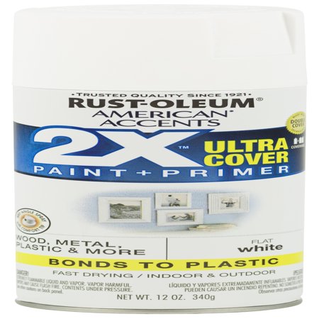 (3 Pack) Rust-Oleum American Accents Ultra Cover 2X Flat White Spray Paint and Primer in 1, 12