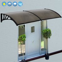 Zeny 40*80" Overhead Door Window Outdoor Awning Door Canopy Patio Cover Modern Polycarbonate Rain Snow Protection