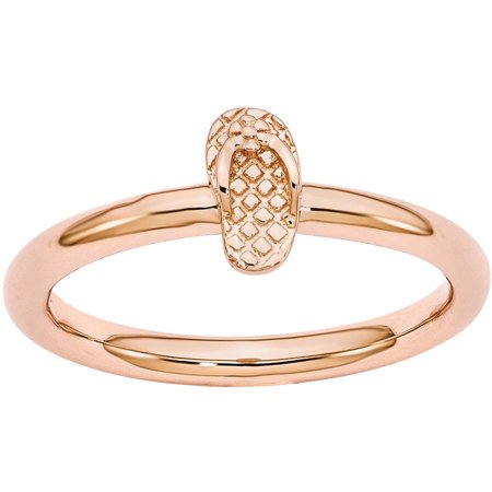 Flip Ring - Sterling Silver Pink-Plated Flip Flop Ring