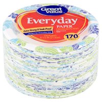 Great Value Everyday Paper Lunch Plates, 8 5/8", 170 Count