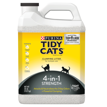 Purina Tidy Cats 4-in-1 Strength Clumping Cat Litter, 20-lb (Best Cat Litter Box Singapore)