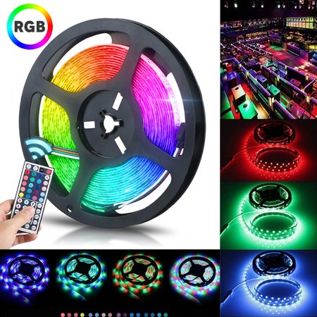 4126hb Led - TSV 16.4ft LED Flexible Strip Lights, 300 Units SMD 5050 LEDs, 12V DC Waterproof Light Strips, RGB LED Light Strip Kit with 44Key Remote Controller and Power Supply for Kitchen Bedroom Car Party