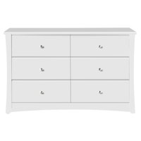 Storkcraft Crescent 6 Drawer Dresser White