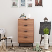 Mainstays Mid Century Modern 4 Drawers Chest in Multiple Finish