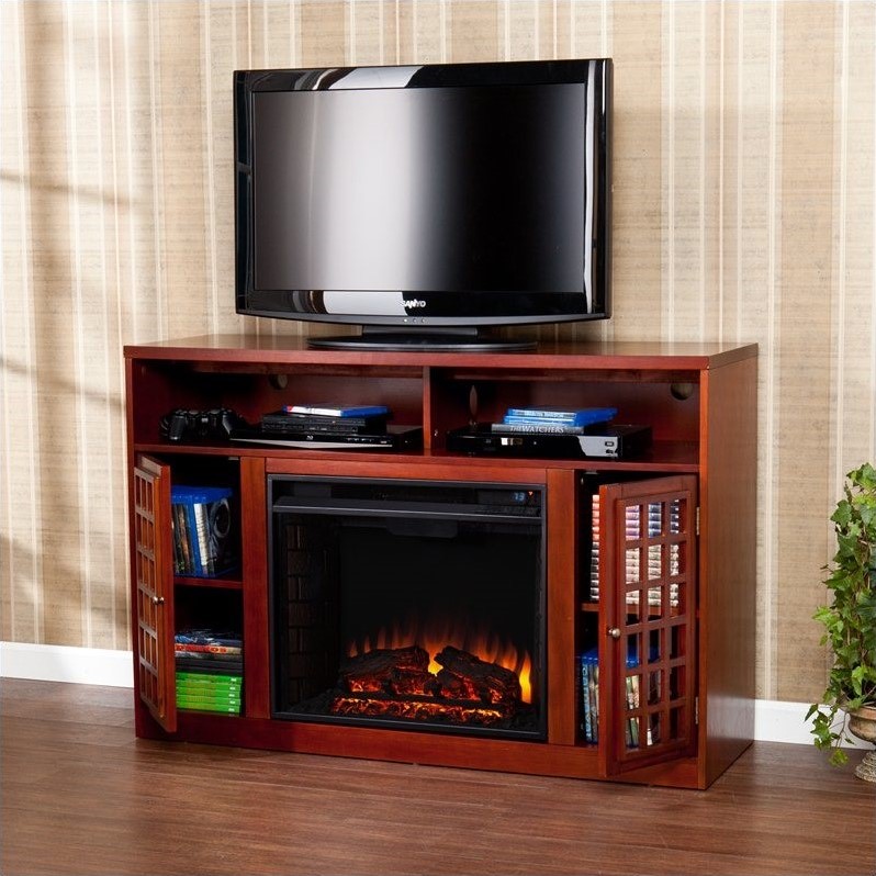 Chaneault Media  Fireplace, Mahogany - Box 1 of 2