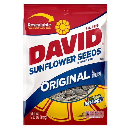 DAVID Roasted and Salted Original Sunflower Seeds, 5.25