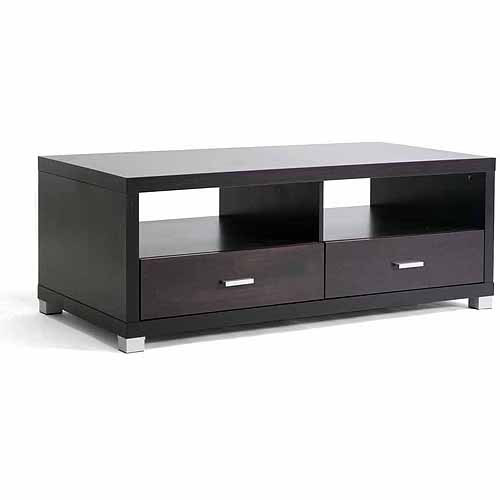 Wholesale Interiors Derwent Dark Brown Modern TV Stand with Drawers for TVs up to 47''