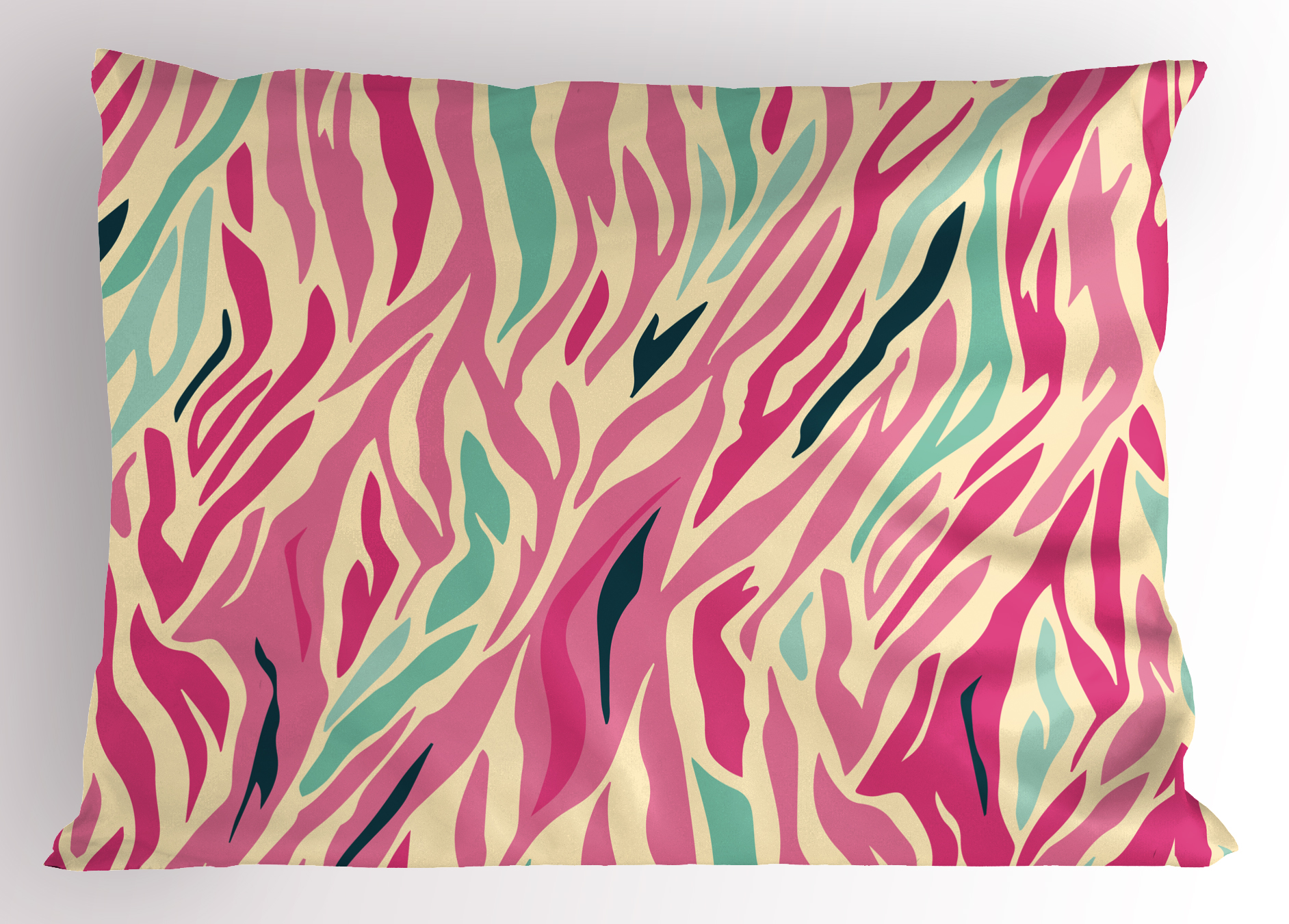 Pink Zebra Pillow Sham 30 X 20 Inches Decorative Standard Queen