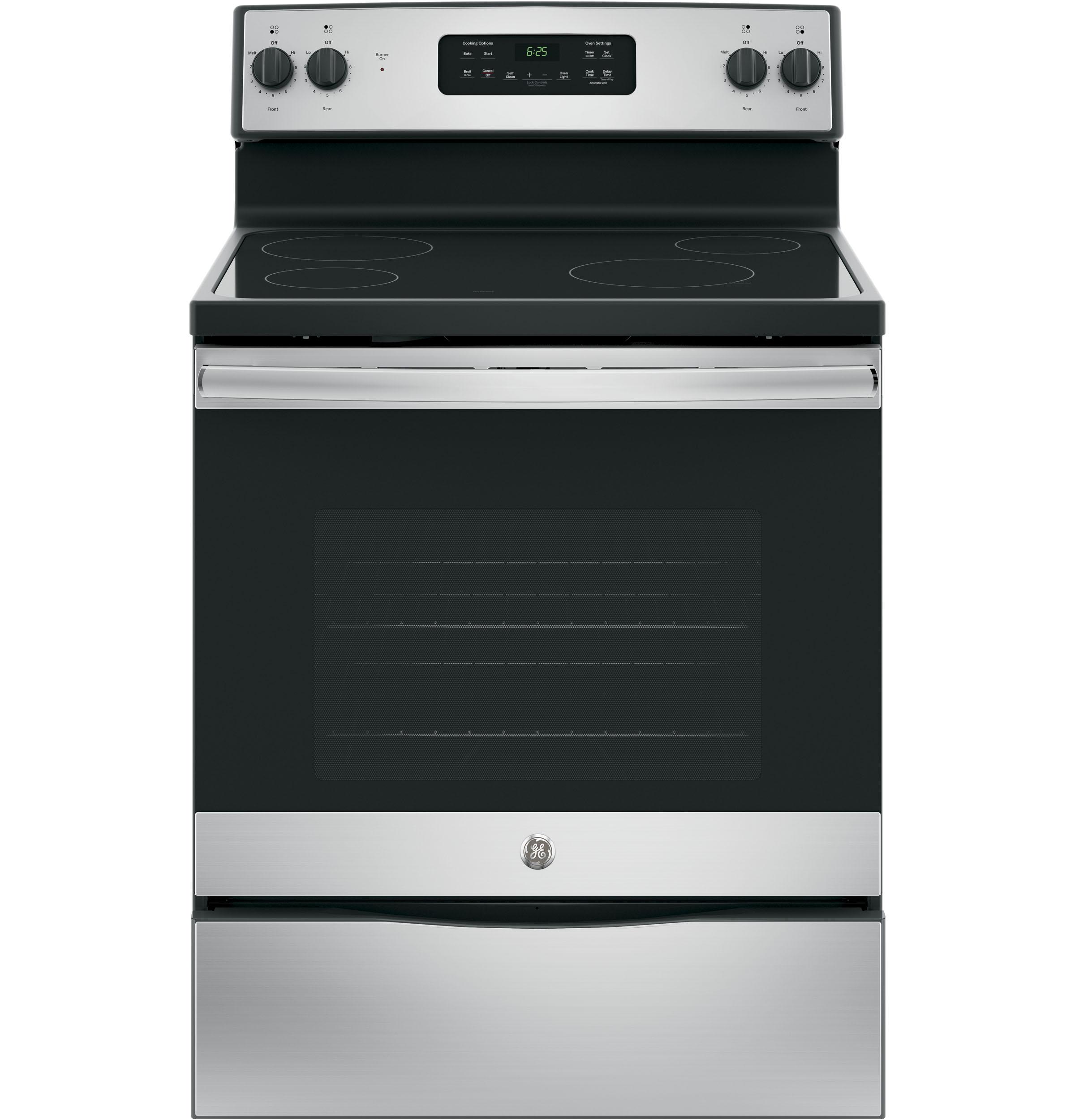 GE Appliances JB625RKSS, Glass Cooktop, Stainless Steel