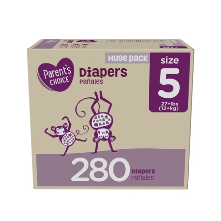 Parent's Choice Diapers, Size 5, 280 Diapers (Mega (Best Size 2 Diapers)