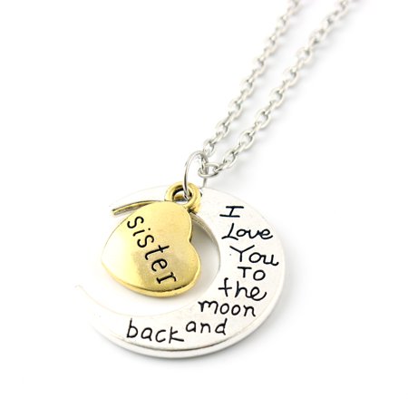 Fashion Jewelry I Love You Family Mom Birthday Gift Pendant Necklace for Women Girl - (Best Teething Necklace For Mom)