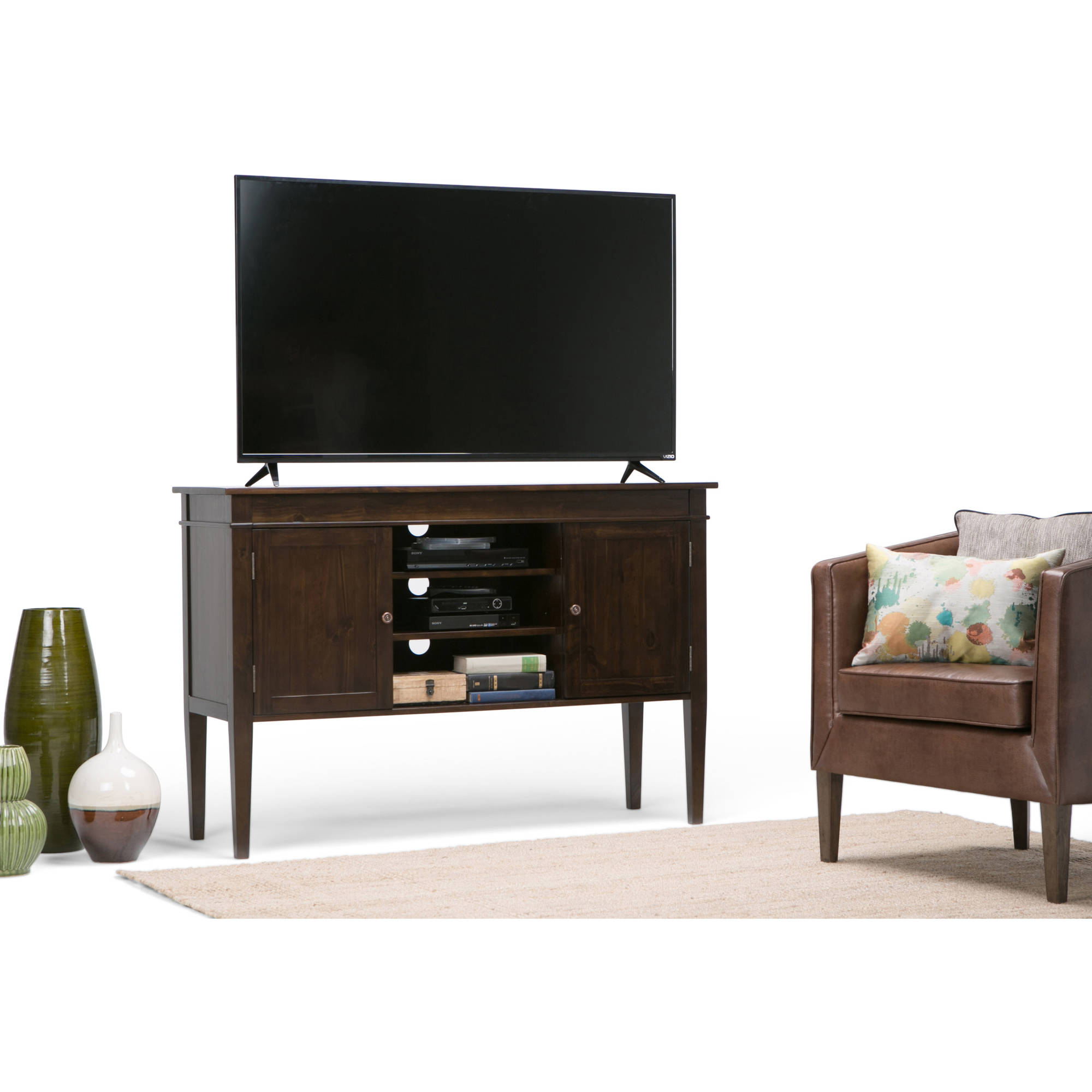 Brooklyn + Max Richland Collection 54'' Wide x 30'' High Dark Tobacco Brown TV Media Stand for TVs up to 60''