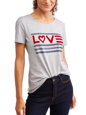 Love Flag Crew Neck Graphic Tee Women's