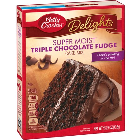 (8 Pack) Betty Crocker Super Moist Triple Chocolate Fudge Cake Mix, 15.25 (Best Chocolate Cake Recipe Using Cake Mix)