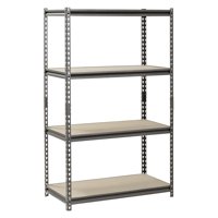 Muscle Rack 18" D x 36" W x 60" H, 4-Shelf Steel Shelving, Silver-Vein