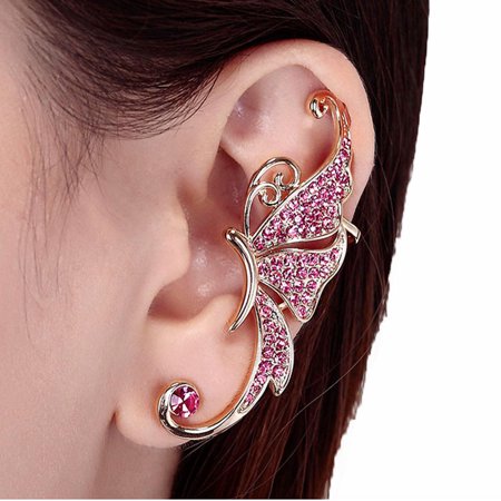 - Outtop Crystal Butterfly Wings Ear Clip Clamp Earring Fashion Jewelry