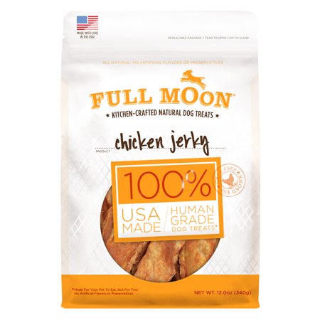 Full Moon All Natural Human Grade Dog Treats, Chicken Jerky, 12