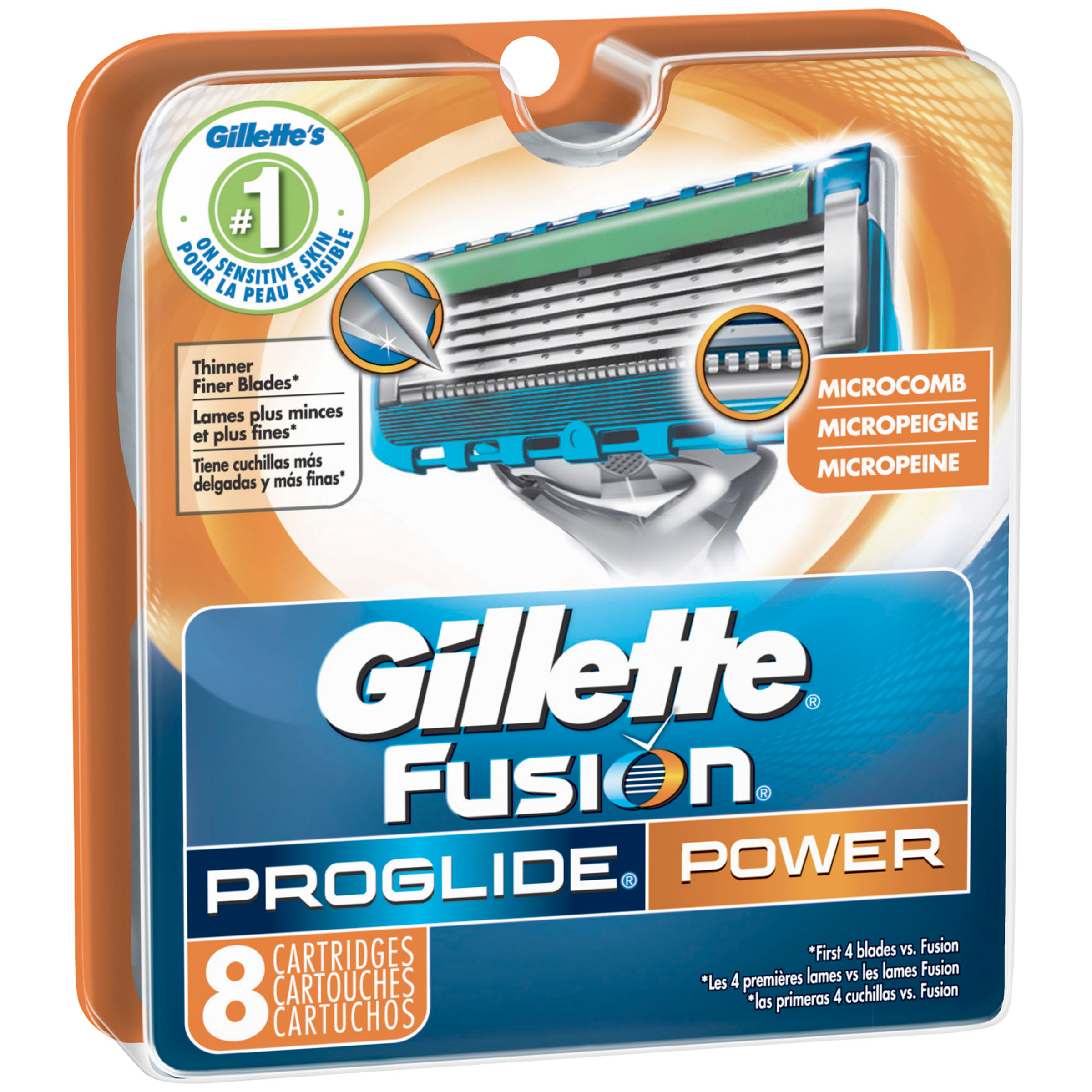 Gillette Fusion Proglide Power Razor Cartridge Refills 8 Count On Sale