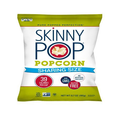 SkinnyPop Popcorn, Original, 6.7oz Sharing Size, Gluten-Free Popcorn, Non-GMO, No Artificial Ingredients, Healthy (Best Popcorn Packets For Popcorn Machine)