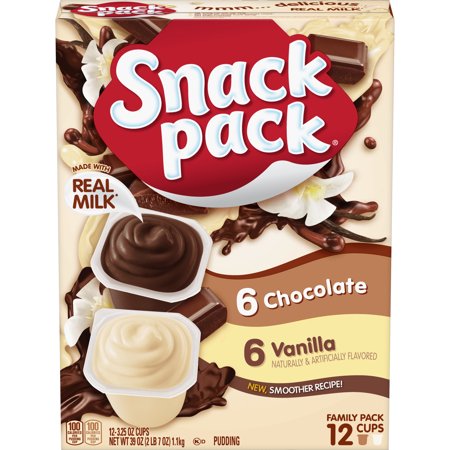 Vanilla Cooked Pudding - Snack Pack Family Pack Chocolate and Vanilla Pudding Cups, 3.25 Oz., 12 Count