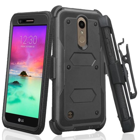 LG K30 Case (X410), LG Premier Pro LTE Case, LG K10 2018 Case with Belt Clip (MS425) [Shock Proof] Heavy Duty Holster, Full Body Coverage [Built in Screen Protector] LG K20v Phone Case -