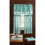Kitchen Valances Pioneer Woman Kitchen Curtain And Valance 3pc Set Charming Check Teal
