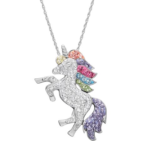 - Swarovski Element Sterling Silver Unicorn Pendant, 18