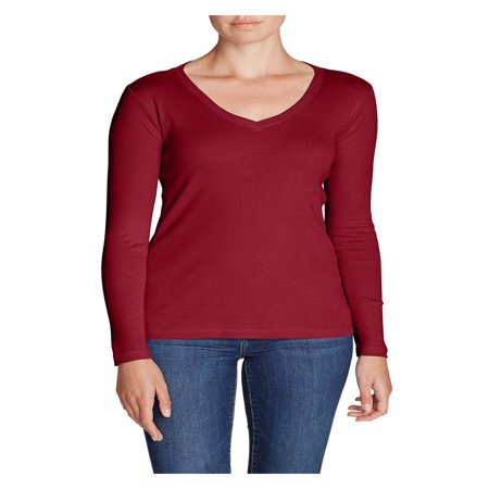 Eddie Bauer Bear - Eddie Bauer Women's Favorite Long-Sleeve V-Neck T-Shirt