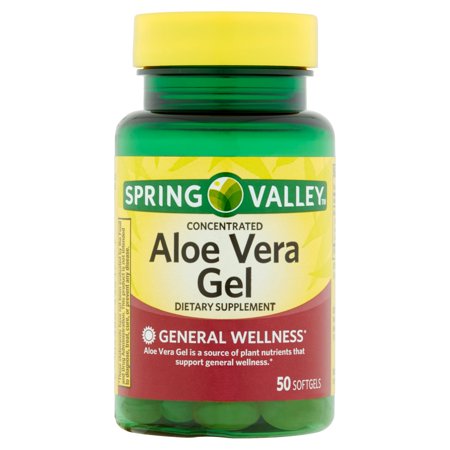 Spring Valley Aloe Vera Softgels, 25 mg, 50 Ct (Best Aloe Vera Products For Acne)