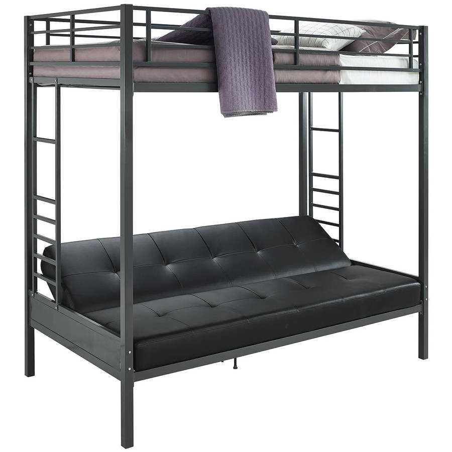 Jasper Twin Futon Bunk, Gunmetal Gray