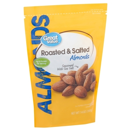 Great Value Roasted & Salted Almonds, 14 Oz