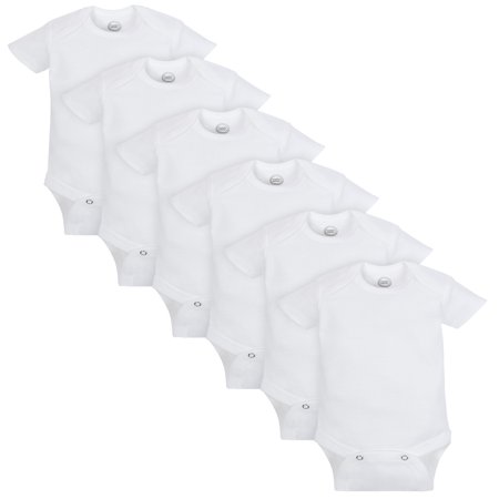 - Wonder Nation Short Sleeve White Bodysuits, 6pk (Baby Boys or Baby Girls, Unisex)