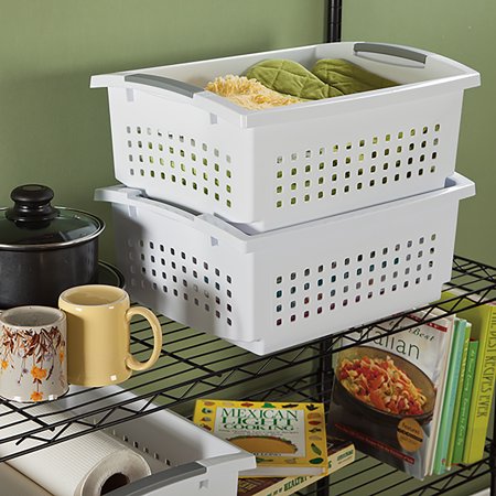 - Sterilite Large Stacking Storage Basket-17.125