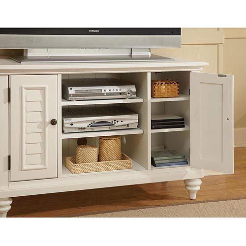 Home Styles Bermuda Brushed White Flat Panel TV Stand, for TV's up to 47''