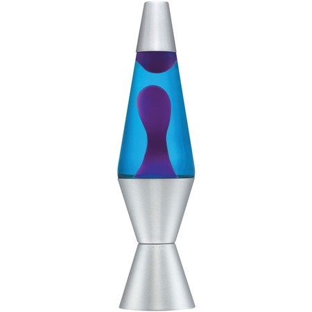 Lava the Original 14.5-Inch Silver Base Lamp with Purple Wax in Blue