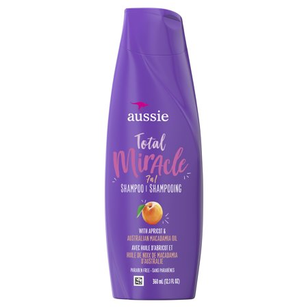 Aussie Paraben-Free Total Miracle Shampoo w/ Apricot & Macadamia For Hair Damage 12.1 fl (Best Drugstore Shampoo For Bleached Hair)