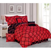Red Comforter Set Galaxy 7 Piece Comforter Set Reversible Soft Oversized Bedding Red Black Queen Size