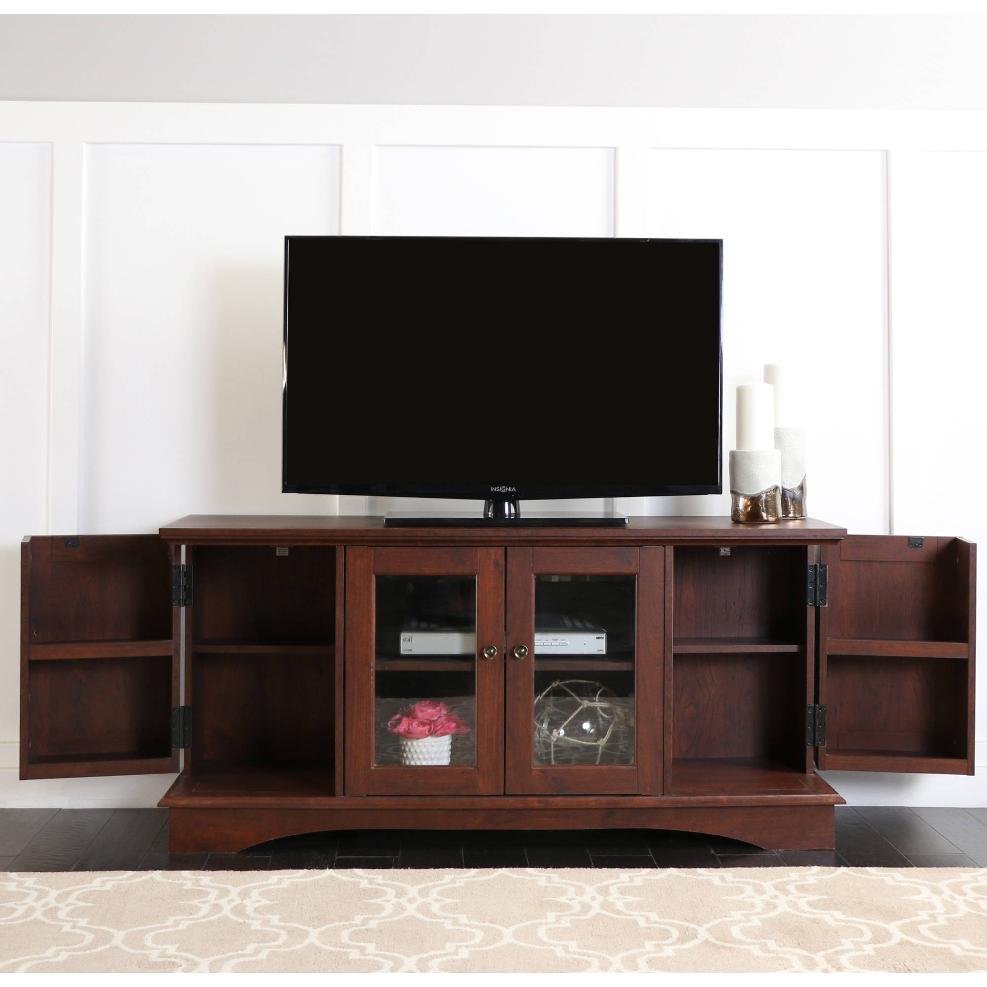 52'' Brown Wood TV Stand Media Console for TV's up to 55''