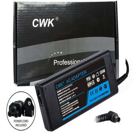 CWK® Charger AC Adpater for Sony Vaio SVE E Series Sve11113fxw Sve141d11l Sve1411egxb Sve151d11l Sve14a190x Sve151190x Sve141190x Sve15114fxs Sve1411bfxw Laptop Power Supply Cord
