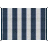 Camco 6' x 9' Reversible RV Outdoor Mat, Camping Mat, Blue Stripe