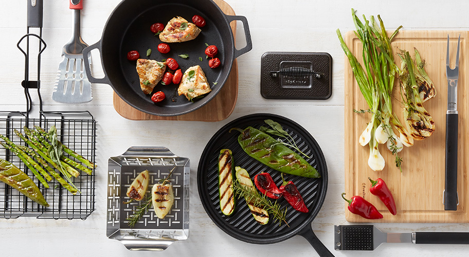 Grill out, eat in. Cool weather can’t stop the grilling. Get the tools to create healthy, flavorful meals outdoors and then enjoy them in your cozy kitchen. With spring produce on its way, now is the time to start practicing your grill game. Grill out, eat in. Cool weather can’t stop the grilling. Get the tools to create healthy, flavorful meals outdoors and then enjoy them in your cozy kitchen. With spring produce on its way, now is the time to start practicing your grill game.