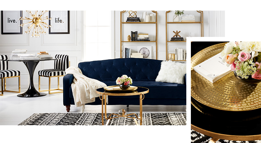 A glam furniture and decor page.