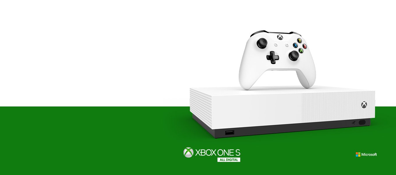 Xbox One S All-Digital. Available now. Go all digital. Experience disc-free gaming. Xbox One S All-Digital. Available now. Go all digital. Experience disc-free gaming.