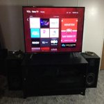 Mainstays 55" TV Stand with Sliding Glass Doors, Multiple ...