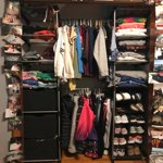 Mainstays Closet Organizer, 2-Tower 9-Shelves, Easy to Assemble, Black ...